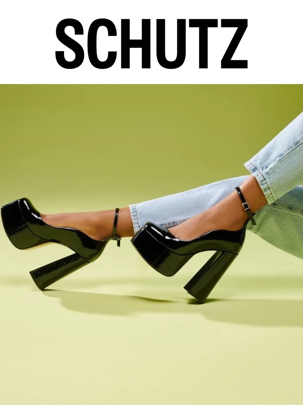 Schutz - Renee Black Patent Platform Pumps - Size 8.5m